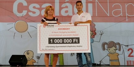 Jótékonyság: hárommillió forintot adományozott három szervezet számára a Hauni Jótékonyság: hárommillió forintot adományozott három szervezet számára a Hauni