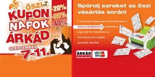 Online Kuponnapok az ÁRKÁD-ban: akciók szeptember 7-11-ig! Online Kuponnapok az ÁRKÁD-ban: akciók szeptember 7-11-ig!