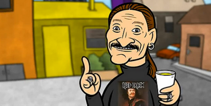 Gróf Balázs rajzfilmhőst farag a pécsi Rockfaterből Gróf Balázs rajzfilmhőst farag a pécsi Rockfaterből
