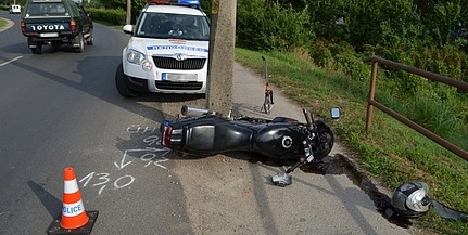 Súlyos sérülést szenvedett a villanyoszlopnak csúszó motoros Súlyos sérülést szenvedett a villanyoszlopnak csúszó motoros