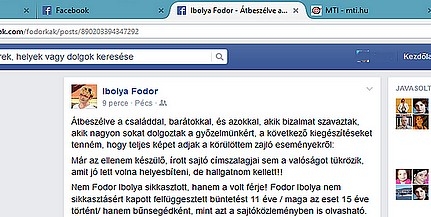 Fodor Ibolya kedd reggeli facebook-bejegyzése: Fodor Ibolya kedd reggeli facebook-bejegyzése:
