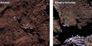 Vízjégfoltokat fedezett fel a Rosetta egy üstökösön Vízjégfoltokat fedezett fel a Rosetta egy üstökösön
